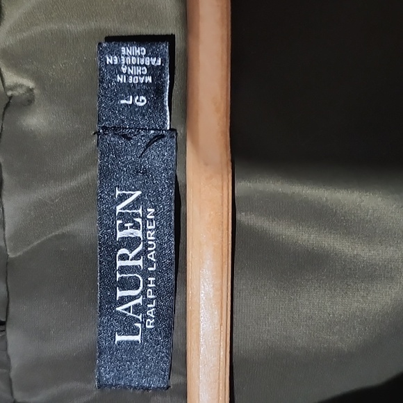 Lauren Ralph Lauren Olive Green Anorak Rain Jacket With Convertible Hood Size L - Picture 2 of 16